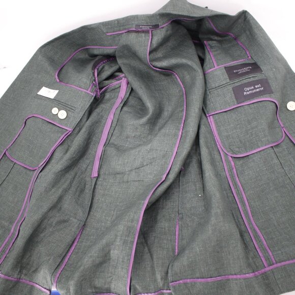 Studiosuits Sport Coat mens 40 Solbiati Tolomeo Linen Double Breasted peak lapel - Picture 14 of 16